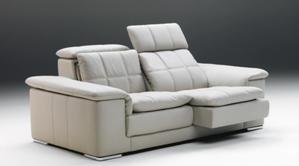 Раскладной диван кожа, светлый - проект дизайн интерьера.